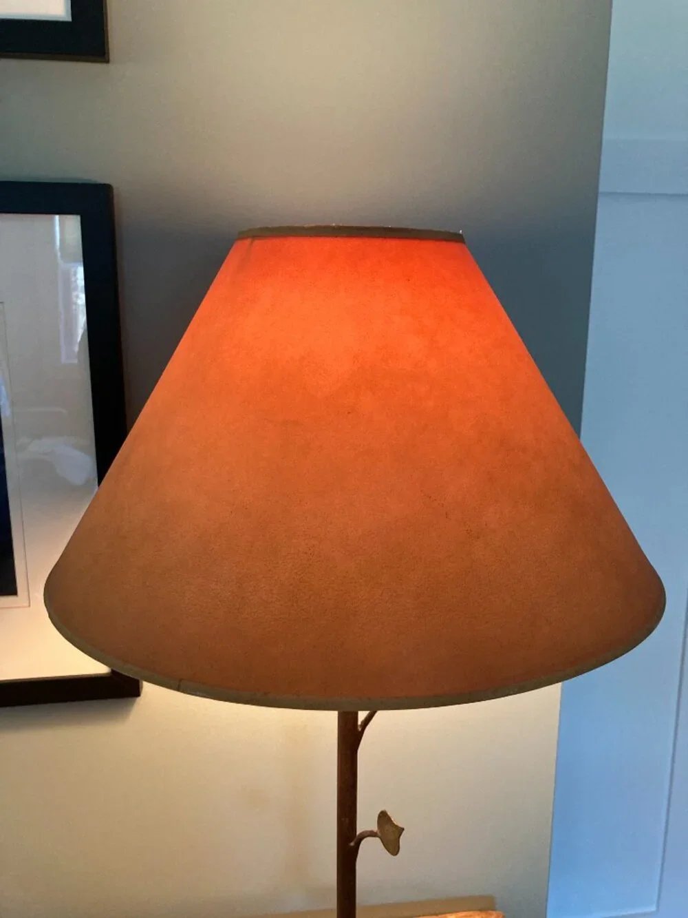 Table Lamp - Iron Leaf Motif - Made in France